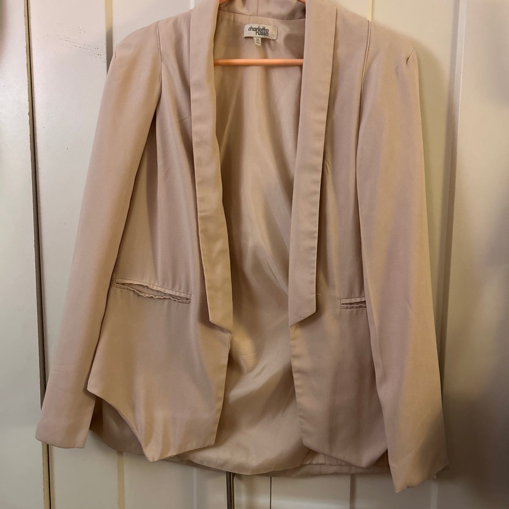 Light Pink/Tan Women's Split Sleeve Blazer
